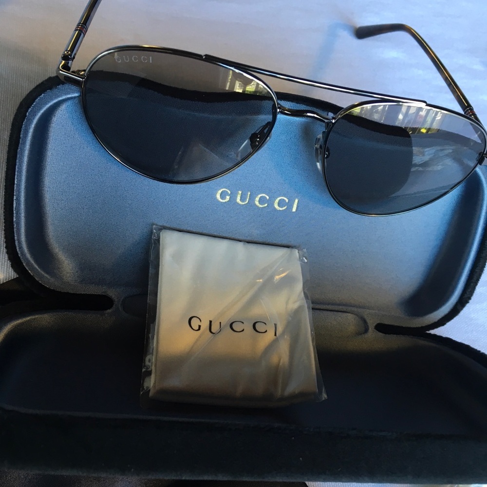 NWT Gucci Aviator Ruthenium Sunglasses - Picture 5 of 8